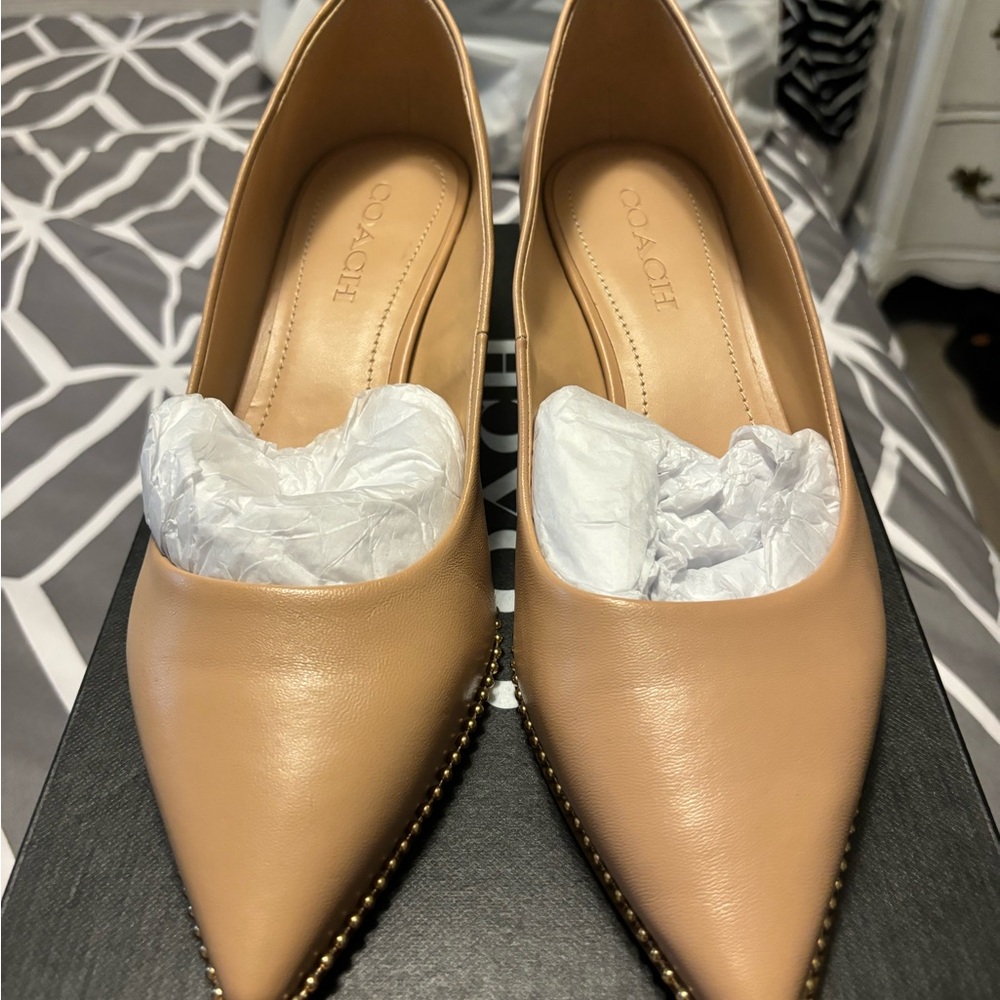 COACH WILLA 45 LEATHER PUMPS